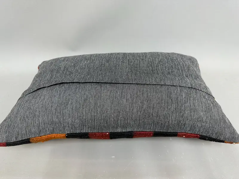 Boho Pillow, Home Decor Pillow, Rustic Pillow Cover, Pillow Cover, Traditional Cushion, Kilim Cushion Sham, 12x20 Orange Cushion - 7