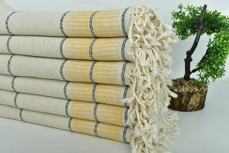 Spa Gift Towel, Organic Towel, Custom Gift, Organic Turkish towel, Custom Beach Towel, Bridesmaid Proposal Gift, 70x40 Linen Striped Towel - 3