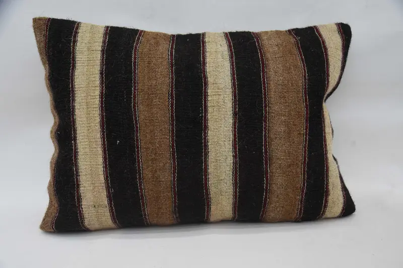 Ethnical Kilim Rug Pillow, Boho Pillow Sham Cover, Pillow, Colorful Pillow Case, 20x28 Brown Pillow Cover, Interior Designer Pillow - 4