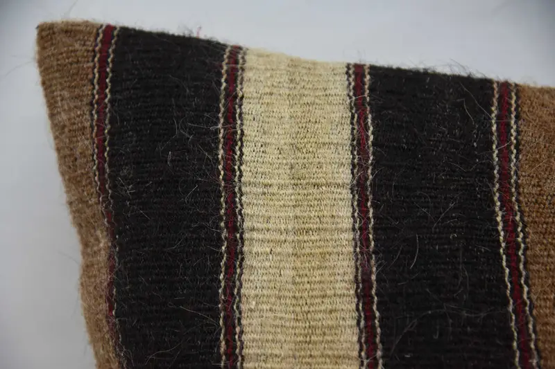 Ethnical Kilim Rug Pillow, Boho Pillow Sham Cover, Pillow, Colorful Pillow Case, 20x28 Brown Pillow Cover, Interior Designer Pillow - 2