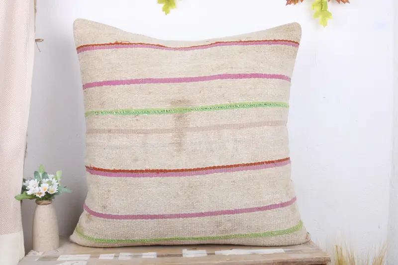 Pillow Case, Morroccon Kilim Cushion Cushion, 28x28 White Pillow Sham, Bed Cushion Case, Home Decor Pillow, Gift Pillow, Boho Pillow Sham Cover - 2