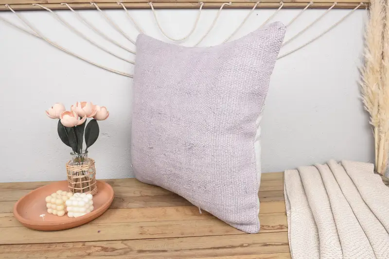 Gift Pillow, 24x24 Purple Cushion Case, Turkish Kilim Pillow, Handmade Rug Seat Cushion Cover, Cushion, Boho Pillow Sham Cover, Outdoor Throw Pillow - 4