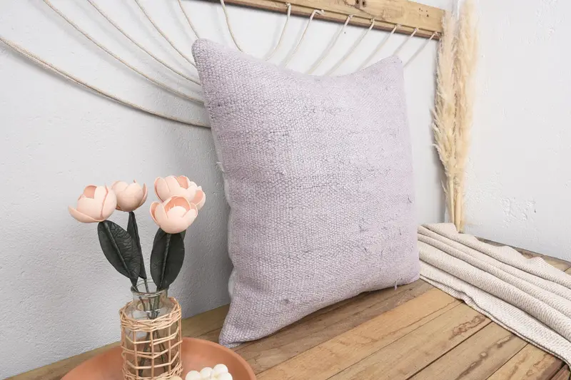 Gift Pillow, 24x24 Purple Cushion Case, Turkish Kilim Pillow, Handmade Rug Seat Cushion Cover, Cushion, Boho Pillow Sham Cover, Outdoor Throw Pillow - 1