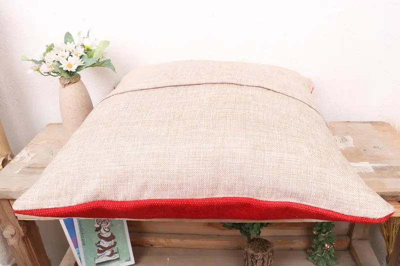 Nomadic Cushion Case, Turkish Pillow, Antique Pillows, Ethnical Kilim Rug Pillow, 18x18 Red Pillow Sham, Pillow Sham, Floor Cushion - 7