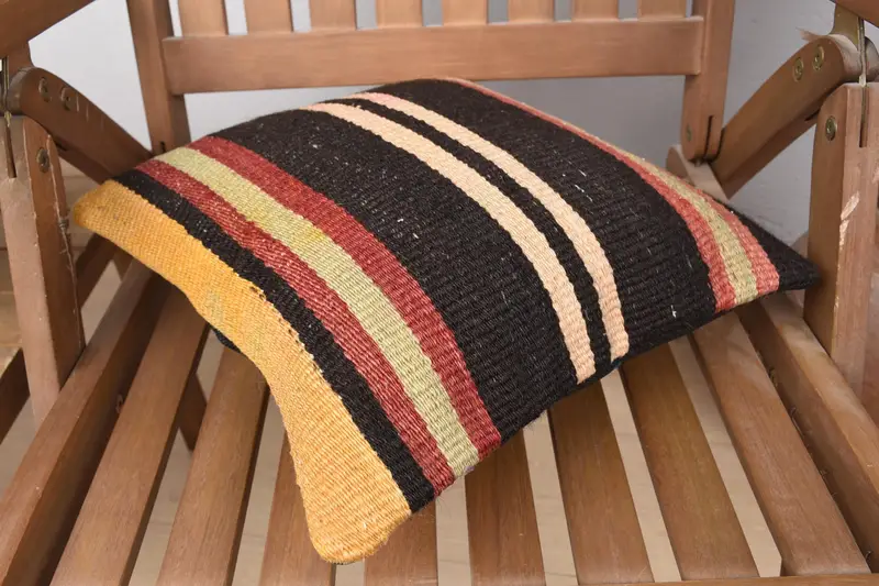 Interior Designer Pillow, 14x14 Brown Pillow, Home Decor Pillow, Pillow Cover, Ethnical Kilim Rug Pillow, Handwoven Pillow Cover Pillow Cover - 4