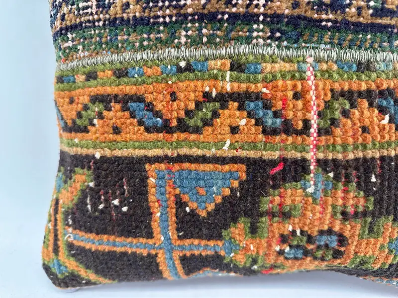 インテリアデザイナーの枕、クッションケース、16x16オレンジ枕カバー、トルコのキリム枕、キリム枕、自由ho放射枕シャム - 2