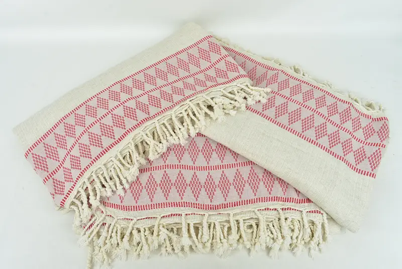 Oversized Beach Towel, Woven Throw Blanket, 100x88 Linen Kilim Design Towel, Personalized Blanket, Bachelor Party Gifts, Throw Blanket - 6