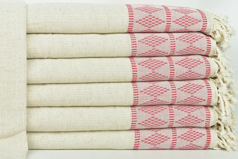Oversized Beach Towel, Woven Throw Blanket, 100x88 Linen Kilim Design Towel, Personalized Blanket, Bachelor Party Gifts, Throw Blanket - 1