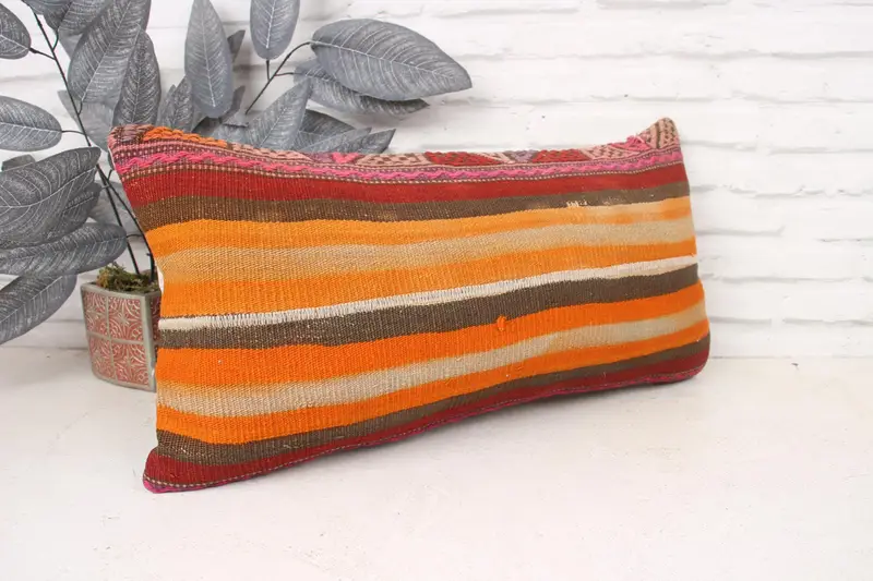 12x24 Red Cushion, Handwoven Cushion, Pillow for Sofa, Boho Pillow, Personalized Gift Pillow Pillow Case, Pillow Cover, Antique Pillows - 3