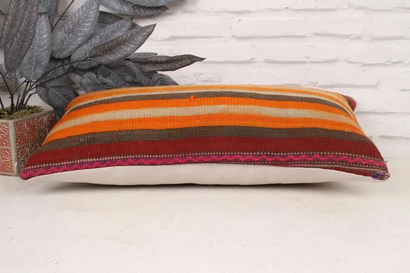 12x24 Red Cushion, Handwoven Cushion, Pillow for Sofa, Boho Pillow, Personalized Gift Pillow Pillow Case, Pillow Cover, Antique Pillows - 5