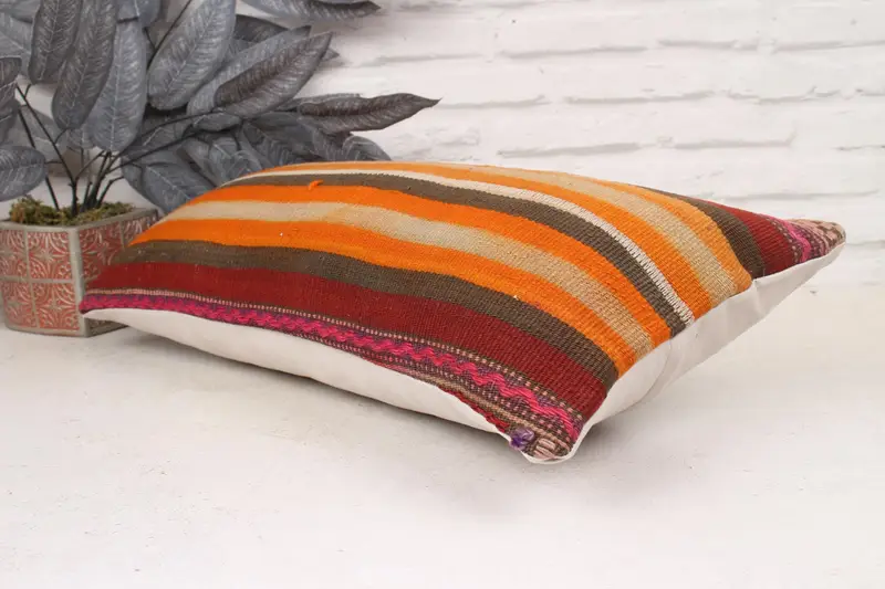 12x24 Red Cushion, Handwoven Cushion, Pillow for Sofa, Boho Pillow, Personalized Gift Pillow Pillow Case, Pillow Cover, Antique Pillows - 6