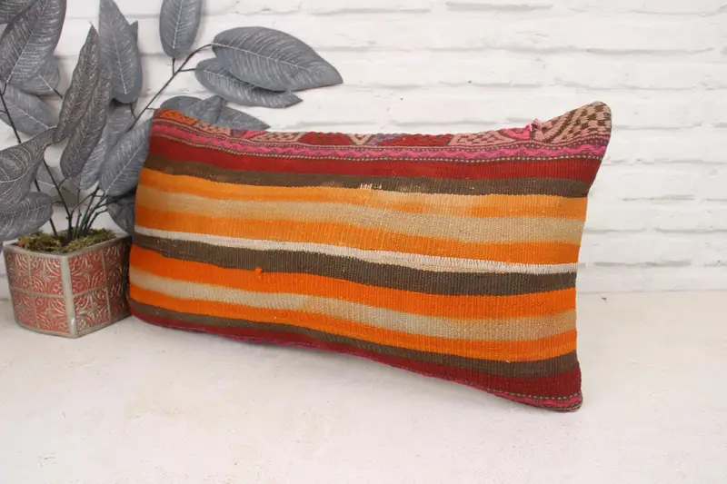 12x24 Red Cushion, Handwoven Cushion, Pillow for Sofa, Boho Pillow, Personalized Gift Pillow Pillow Case, Pillow Cover, Antique Pillows - 4