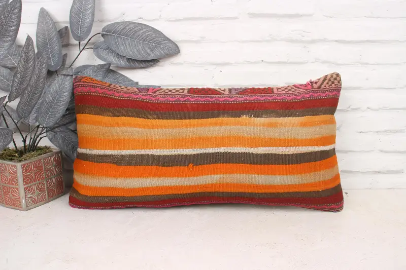12x24 Red Cushion, Handwoven Cushion, Pillow for Sofa, Boho Pillow, Personalized Gift Pillow Pillow Case, Pillow Cover, Antique Pillows - 1