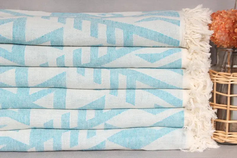Spa Gift, Organic Towel, Bachelor Towel, Custom Towel, Housewarming Gift, 76x40 Cotton Geometric Towel, Sand-free towel, Eco-Friendly Turkish Towel - 3