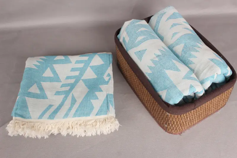 Spa Gift, Organic Towel, Bachelor Towel, Custom Towel, Housewarming Gift, 76x40 Cotton Geometric Towel, Sand-free towel, Eco-Friendly Turkish Towel - 6