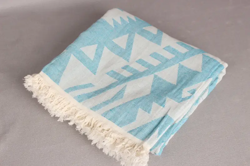 Spa Gift, Organic Towel, Bachelor Towel, Custom Towel, Housewarming Gift, 76x40 Cotton Geometric Towel, Sand-free towel, Eco-Friendly Turkish Towel - 7