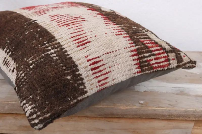 Home Decor Pillow, 12x12 Red Cushion Case, Decorative Throw Pillow Sham, Cushion Case, Kilim Pillow, Interior Designer Pillow - 6