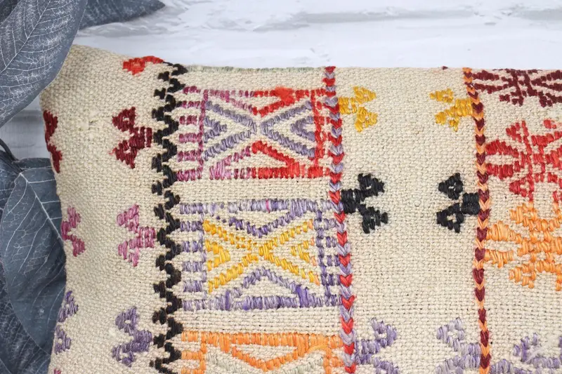 Pillow Case, 10x20 Beige Pillow Cover, Antique Pillows, Custom Cushion, Vintage Kilim Throw Pillow, Interior Designer Pillow - 2