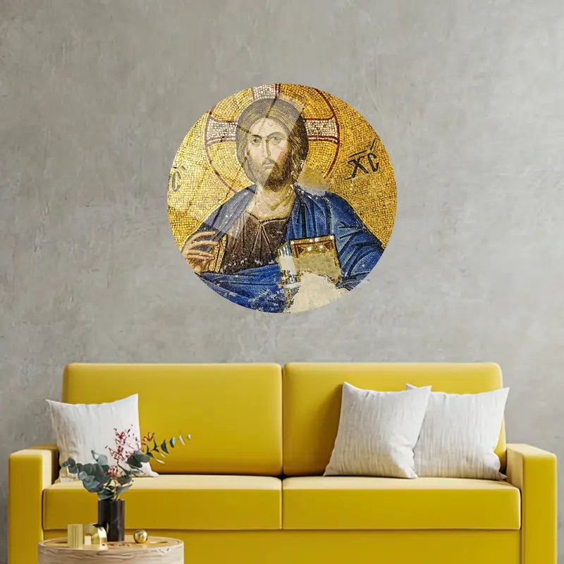 Sacred Canvas: Jesus Christ Fresco Art Print, Elegant Decor