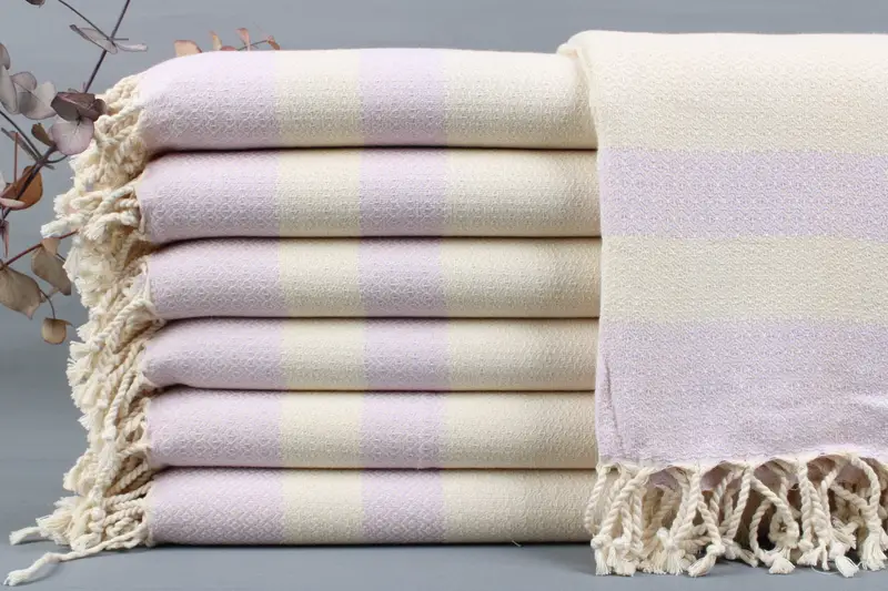 Wedding Gift Towels Beige, Organic Turkish Cotton, 40x71 Inches