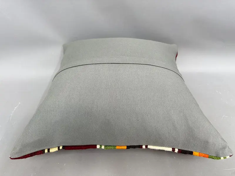 Gift Pillow, 20x20 Green Pillow Case, Handmade Kilim Cushion, Boho Throw Pillow, Vintage Pillow Sham, Pillow Cover, Kilim Pillow - 7