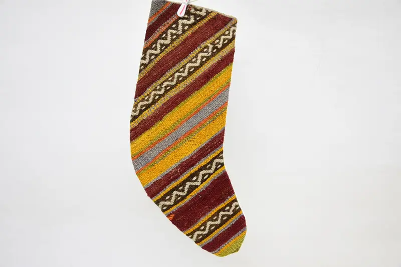 Medias de adornos navideños marrones y rojos, medias navideñas de 14 pulgadas