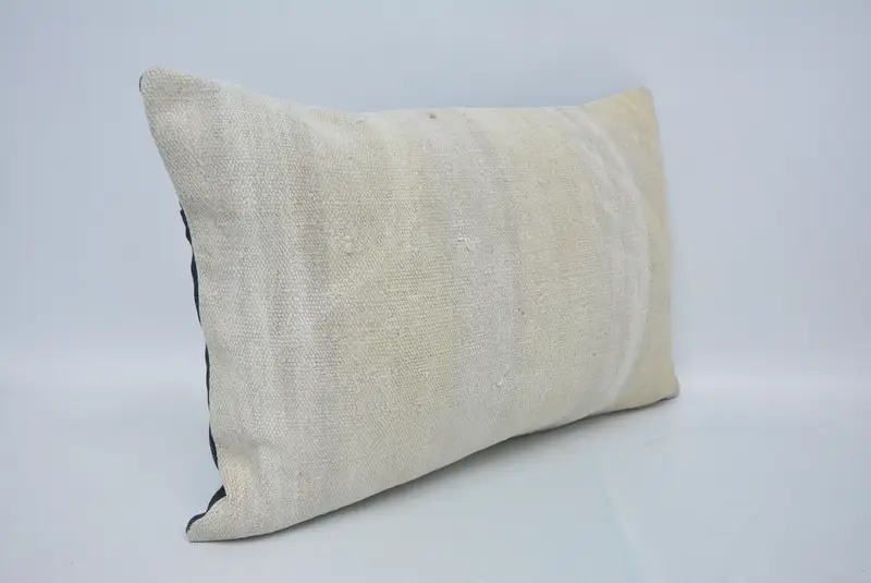 Kilim Pillow Cover, Neutral Throw Pillow Sham, Antique Pillows, 16x24 White Pillow, Ikat Cushion Case, Throw Kilim Pillow, Pillow Cover - 3