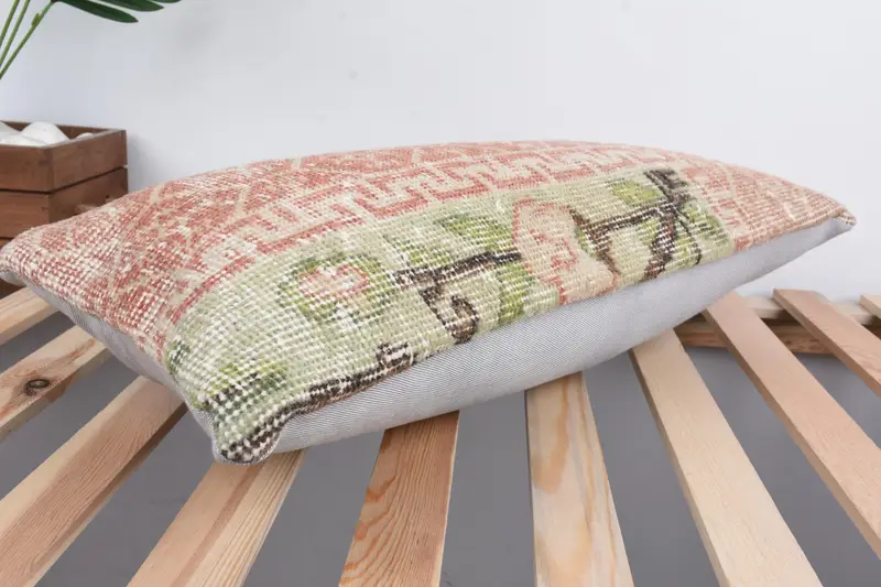 12x24 Red Pillow Case, Pillow Case, Authentic Pillow Case, Boho Pillow Sham Cover, Vintage Pillow, Ethnical Kilim Rug Pillow, Bed Pillow Sham - 6