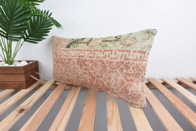 12x24 Red Pillow Case, Pillow Case, Authentic Pillow Case, Boho Pillow Sham Cover, Vintage Pillow, Ethnical Kilim Rug Pillow, Bed Pillow Sham - 5