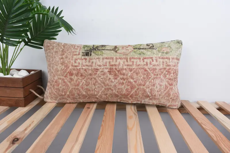 12x24 Red Pillow Case, Pillow Case, Authentic Pillow Case, Boho Pillow Sham Cover, Vintage Pillow, Ethnical Kilim Rug Pillow, Bed Pillow Sham - 1