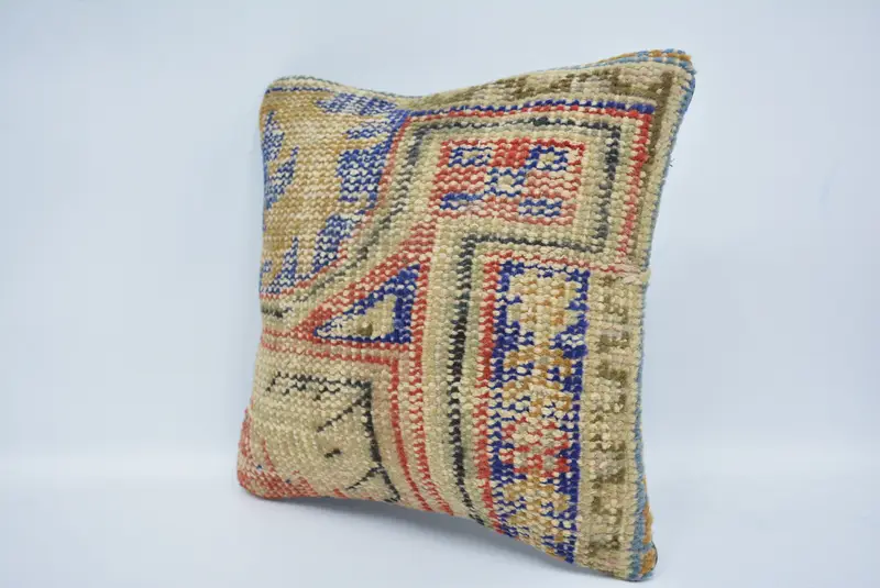 Pillow, 12x12 Green Cushion Case, Vintage Pillow, Boho Pillow, Decorative Bolster Pillow Sham, Kilim Pillow Cover, Outdoor Cushion Case - 4