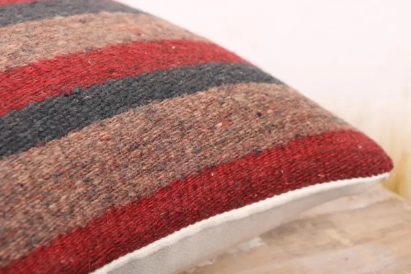 Turkish Rugs Cushion Case, Throw Kilim Pillow, Sofa Bolster Pillow, Pillow, Antique Pillows, 12x12 Red Cushion Cover, Pillow for Sofa - 6