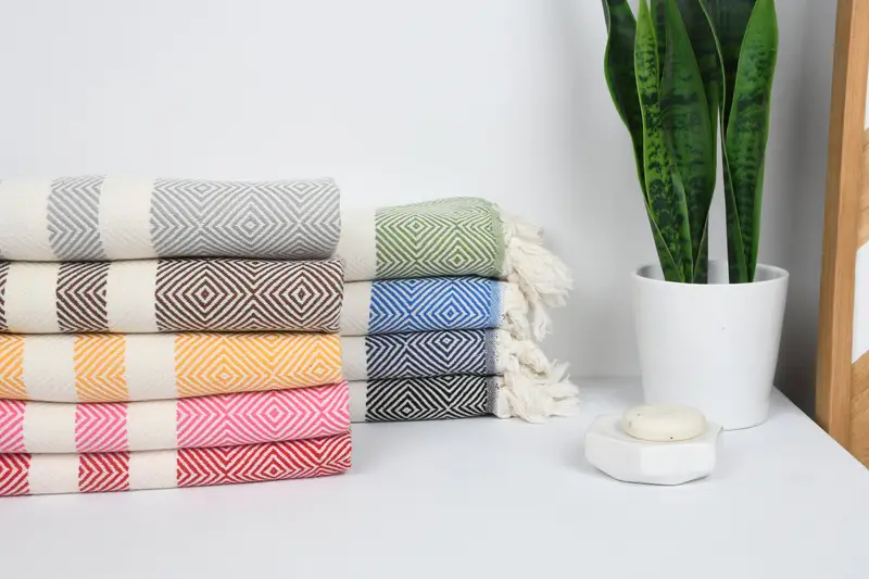 Personalized Bridesmaid Gift, Turkish Towel Hand Towel, Housewarming Gift, Bridesmaid Gifts, 32x20 Cotton Diamond Towel, Turkish Tea Towel - 2
