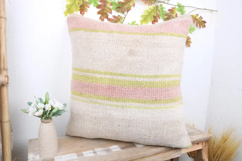 24x24 White Cushion Case, Pillow, Aztec Cushion Case, Throw Kilim Pillow, Pillow for Couch, Wool Kilim Pillow Pillow Sham, Vintage Pillow - 4