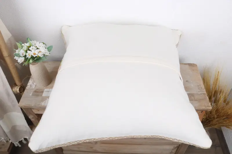 24x24 White Cushion Case, Pillow, Aztec Cushion Case, Throw Kilim Pillow, Pillow for Couch, Wool Kilim Pillow Pillow Sham, Vintage Pillow - 7