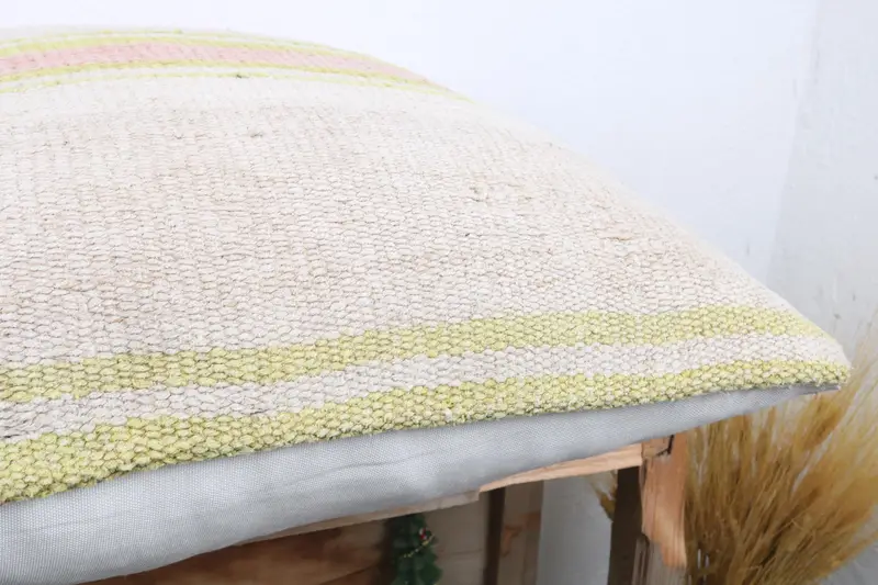 24x24 White Cushion Case, Pillow, Aztec Cushion Case, Throw Kilim Pillow, Pillow for Couch, Wool Kilim Pillow Pillow Sham, Vintage Pillow - 6