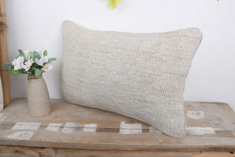 Christmas Cushion Case, Lounge Throw Pillow Cover, 12x20 White Cushion, Vintage Pillow, Vintage Kilim Pillow, Boho Pillow Sham Cover, Cushion - 4