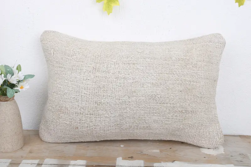 Christmas Cushion Case, Lounge Throw Pillow Cover, 12x20 White Cushion, Vintage Pillow, Vintage Kilim Pillow, Boho Pillow Sham Cover, Cushion - 2