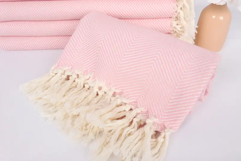 70x40 Cotton Herringbone Towel, Wedding Gifts Towel, Bridesmaid Gifts Personalized, Monogrammed Beach Towel, Summer Gift Ideas, Best Friend Gift - 4