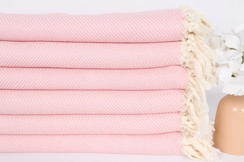 70x40 Cotton Herringbone Towel, Wedding Gifts Towel, Bridesmaid Gifts Personalized, Monogrammed Beach Towel, Summer Gift Ideas, Best Friend Gift - 3