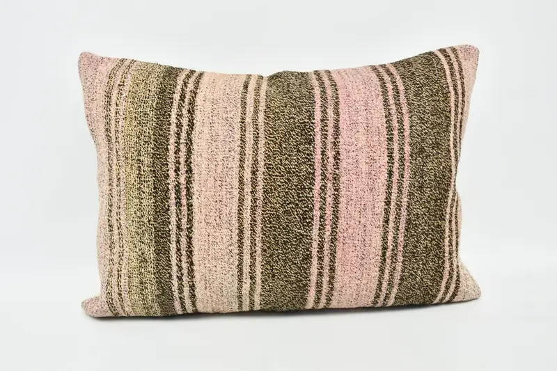 Ethnical Kilim Rug Pillow, Turkish Pillow, Comfy Throw Cushion Cover, Sofa Pillow Sham, Cushion, 20x28 Beige Pillow Sham, Kilim Pillow Cover - 1