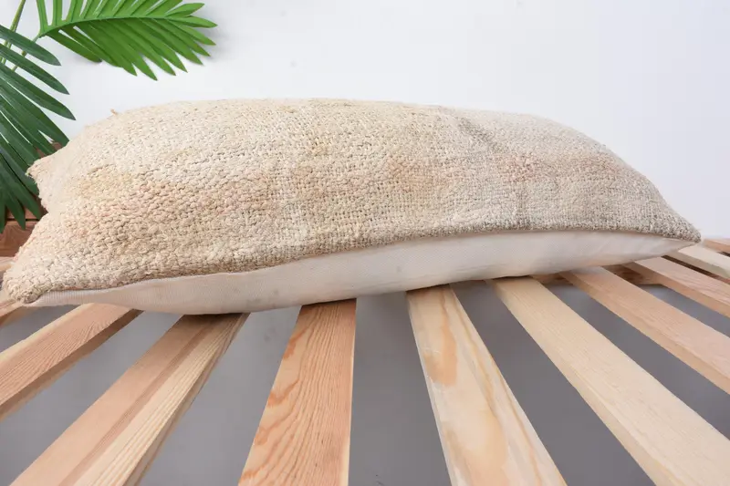 Boho Pillow Sham Cover, 12x24 Beige Cushion Cover, Outdoor Throw Cushion Cover, Turkish Kilim Pillow, Pillow, Turkish Pillow, Accent Pillow Cover - 6