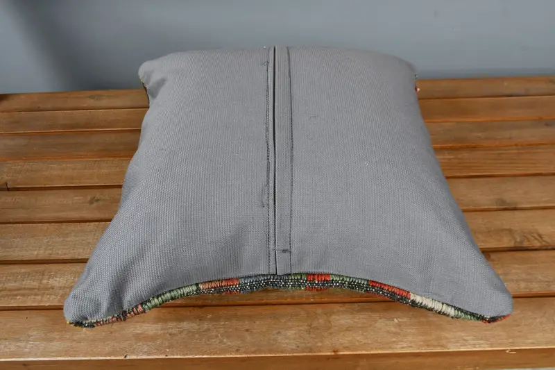 Decorative Pillow Sham, Ethnical Kilim Rug Pillow, Pillow, Handmade Kilim Cushion, 16x16 Red Cushion Case, Sustainable Pillow Case, Antique Pillows - 5
