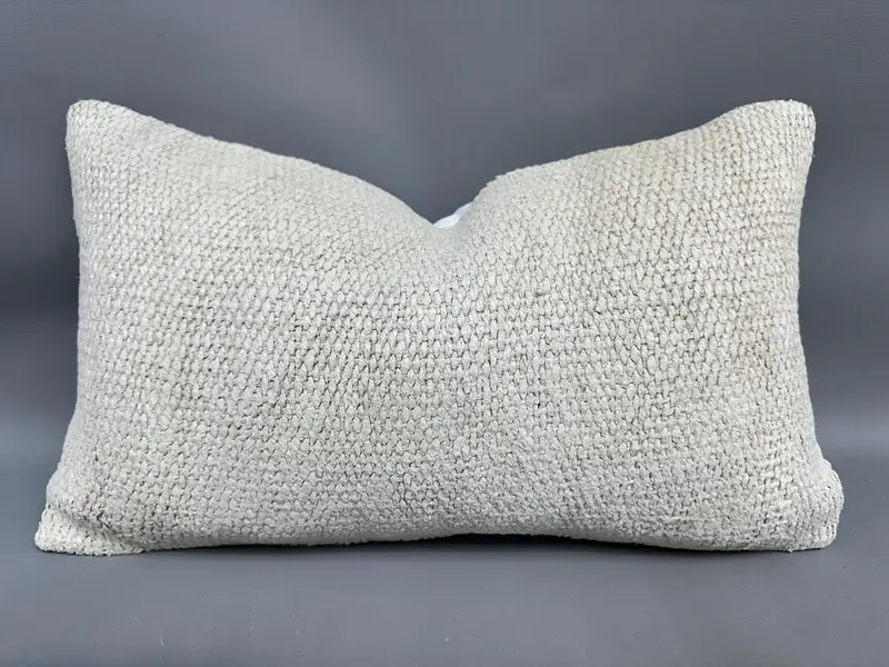 Pillow Sham, Authentic Cushion Cover, 12x20 Beige Cushion, Throw Kilim Pillow, Antique Pillows, Interior Designer Pillow - 1