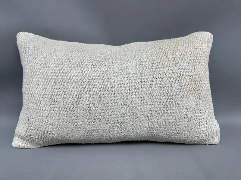 Pillow Sham, Authentic Cushion Cover, 12x20 Beige Cushion, Throw Kilim Pillow, Antique Pillows, Interior Designer Pillow - 4