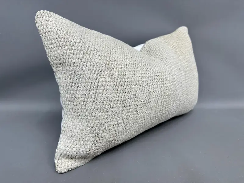 Pillow Sham, Authentic Cushion Cover, 12x20 Beige Cushion, Throw Kilim Pillow, Antique Pillows, Interior Designer Pillow - 2