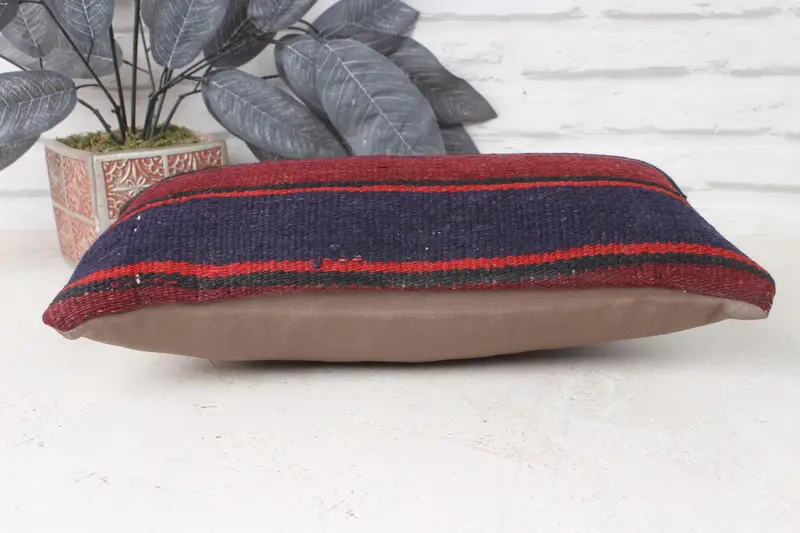 Floor Cushion Cover, 8x16 Red Cushion Cover, Boho Pillow, Cushion Cover, Vintage Kilim Pillow, Turkish Kilim Pillow - 5