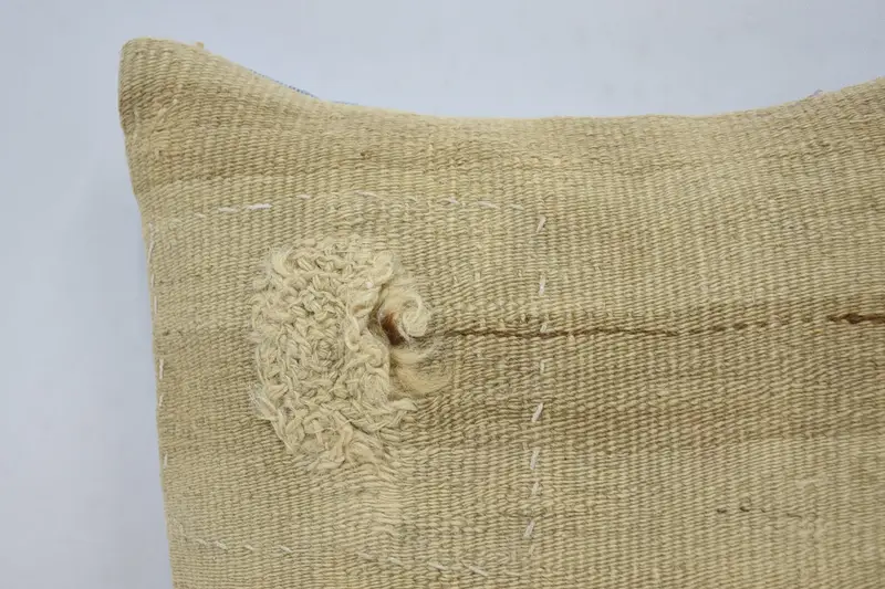 Pillow Case, Kilim Cushion Sham, Ethnical Kilim Rug Pillow, 14x14 Beige Pillow, Vintage Pillow, Shabby Chic Pillow Cover, Comfy Throw Cushion Cover - 2