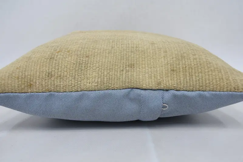 Pillow Case, Kilim Cushion Sham, Ethnical Kilim Rug Pillow, 14x14 Beige Pillow, Vintage Pillow, Shabby Chic Pillow Cover, Comfy Throw Cushion Cover - 5