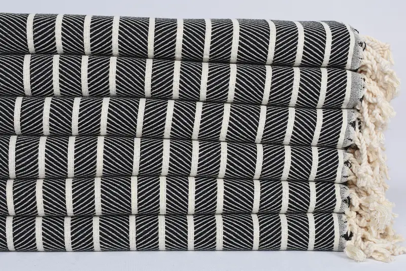 Turkish Towel Beach, Handmade Turkish hammam towel, Customized Towels, Turkish towel, 70x40 Bamboo Herringbone Towel, Turkish hand towel - 3